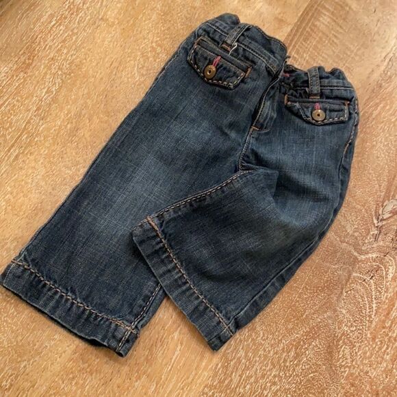 GAP Baby Girls Capri Jeans Flared 2969 Wide Leg Denim Pants Size 12-18 Month - Picture 10 of 12